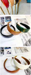 PU lederen haarband brede rand mode haaraccessoire voor vrouwen effen hoofdband