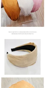 Wide suede headband soft solid color hair hoop comfortable daily wear anti slip hair accessories