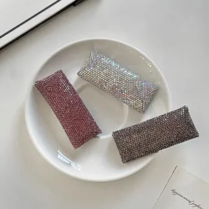 Korean style rhinestone hair clip sparkle crystal barrette elegant side clip for women hair accessories