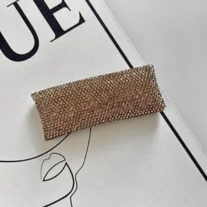 Rhinestone hair clip for women, sparkling crystal barrette, elegant side bangs hair accessory.