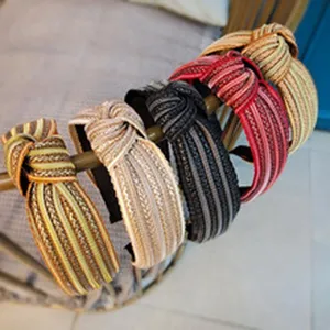 Women wide braided knotted headband fashion hair hoop multi color casual hair accessories