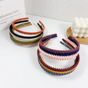 Set van matte kleurrijke gevlochten haarbanden met tanden voor vrouwen, antislip hoepels.