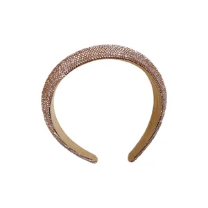 Sparkling rhinestone padded headband for women, luxury crystal hair hoop, chic fashion accessory.