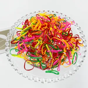 Colorful elastic hair rubber bands bulk set candy colors stretch hair ties for women daily use