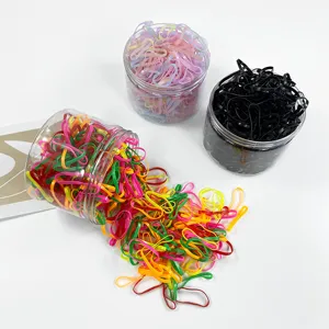 Disposable colored elastic hair bands candy color hair ties high elasticity hair ropes