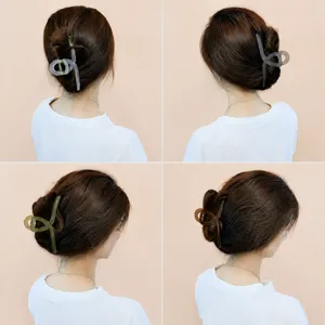 Large acrylic hair claw clip jelly color hair styling accessory for women daily wear