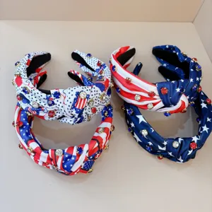 Cerchietto con nodo in strass del Giorno dell'Indipendenza americana accessorio festa