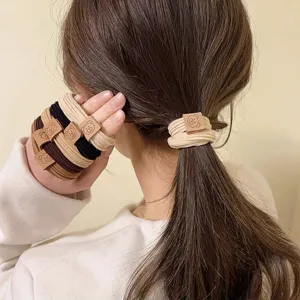 Cute cartoon bear hair ties elastic brown hair bands for women high ponytail accessories