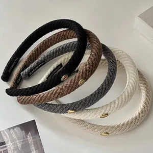 Chic autumn winter woven hair hoop set fashionable handmade headband daily accessories