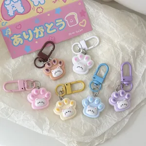 Portachiavi con zampa di gatto carino, ciondolo borsa animale, regalo colorato per amici.
