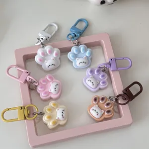 Set portachiavi zampa di gatto carino, ciondolo artiglio gattino in resina colorata regalo.
