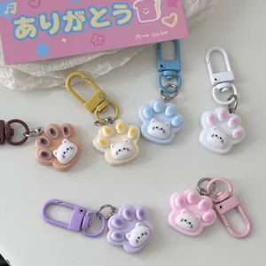 Simpatico portachiavi zampa di gatto ciondolo borsa in resina per regalo ragazza kawaii