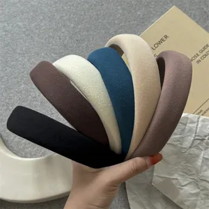 Thick sponge headband solid color minimal hair hoop soft daily hair accessories for women