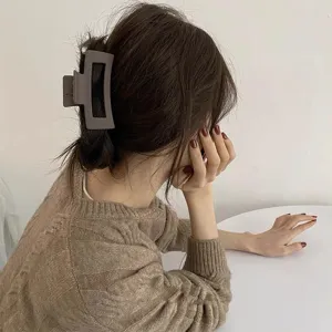 Molla Per Capelli Opaca Rettangolare Minimalista Grande Molla Squalo Tinta Unita Accessorio Acconciatura Antiscivolo Per Donne Ragazze