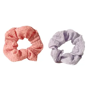 Colorful puff hair scrunchies set, cute crinkled elastic hair ties for women and girls daily.