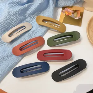 Matte oval hair clips large hollow hair barrettes simple hairpin daily styling accessories set