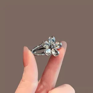 Pince a cheveux elegante en strass en forme de fleur avec cristaux scintillants pour coiffure.