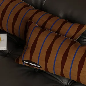 Retro gestreept kussen Bauhaus stijl vierkante hoes afneembaar voor bank bed stoel