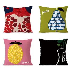 Fodera per Cuscino Decorativo in Velluto con Stampa di Fruta Pop Art in Stile Nordico Fodera Quadrata per Divano Senza Imbottitura