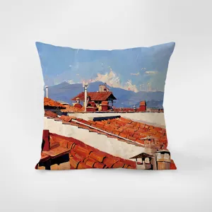 French vintage oil painting velvet throw pillow modern minimalist art sofa cushion cover