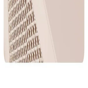 Close-up detail shot of modern tissue box surface, showing woven texture and smooth pink panel.