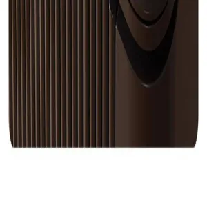 Close up detail view of premium brown ribbed tissue box surface, modern minimalist home storage.