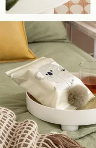 Cute koala fabric tissue box cover with fluffy pom-pom tail for home and living decor