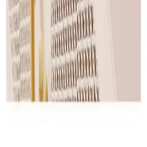 Minimalist modern tissue box detail shot, elegant vertical stripes with gold accent for home decor.
