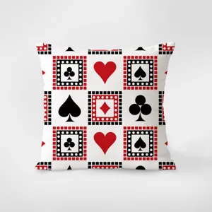 Cojín decorativo con patrón geométrico de palos de naipes clásicos para el sofá de la sala.