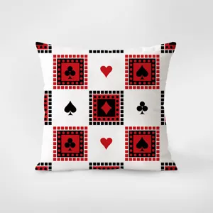 Cojin decorativo con patron de cartas de poker para sofa de sala moderna y coche.