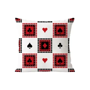Cojin cuadrado elegante con patron de palos de cartas para sofa de sala y coche