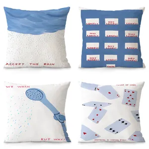 Funda de Cojín Estampada a Doble Cara Estilo Ins Minimalista Funda de Cojín Decorativa Para Sofá Cama Dormitorio Decoración Del Hogar