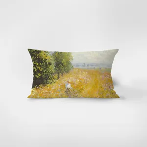 French vintage oil painting velvet rectangular throw pillow modern minimalist art sofa cushion