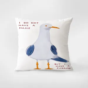 Cojín decorativo minimalista nórdico con estampado de gaviota para sofá cama salón.
