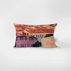 French vintage oil painting rectangular velvet throw pillow modern art sofa cushion for home decor