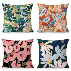 Nordic Minimalist Floral Abstract Print Plush Throw Pillow Cover Modern Decorative Cushion Cover For Sofa Living Room Home Decor