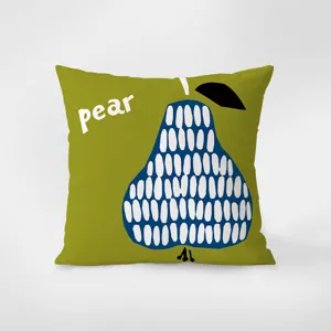 Cuscino decorativo in peluche stile pop nordico con stampa di pera, morbido cuscino per divano.