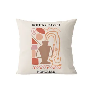 Modern minimalist abstract art throw pillow cover, stylish decorative cushion case for living room.