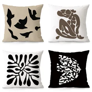 Housse de Coussin d'Art Abstrait Moderne et Minimaliste en Velours Housse de Coussin Décorative pour Canapé de Salon