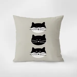 Nordic Minimalist Cat Print Throw Pillow Cover Soft Velvet Cushion Sofa Bed Decor