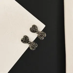Rhinestone bow hair clip sweet sparkling crystal hair accessories for women girls