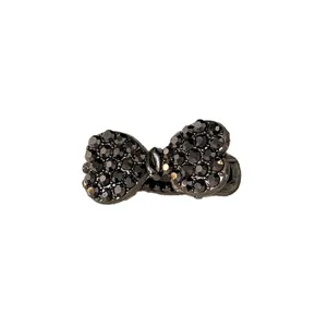 Exquisite rhinestone bow hair clip, dark crystal side hairpin, sweet versatile women hair accessory.