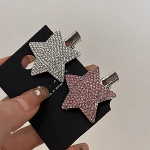 Sparkling Rhinestone Star Hair Clip Metal Full Drill Bow Heart Side Hairpin Hair Accessories For Women