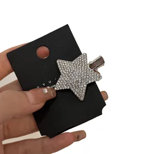 Sparkling rhinestone star hair clip elegant metal hair barrette for women fashion styling accessory