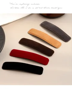 Autumn winter velvet rectangle hair clips side bangs clips sweet girls hair accessories set