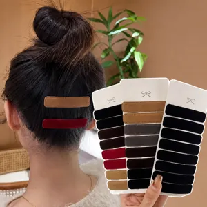 Minimalist Flocked Rectangle Hair Clip Cute Plush Side Bangs Hairpin Hair Accessories For Women Daily Styling