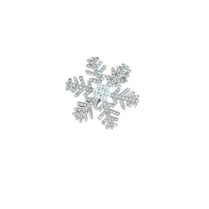 Silver snowflake hair clip sparkling with rhinestones and pearls, elegant side hairpin for women.