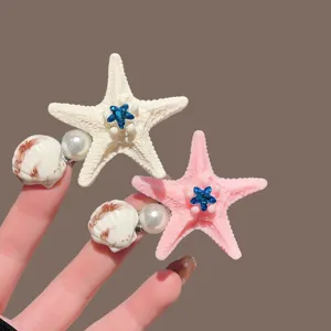 Dopamine colorful starfish hair clips sweet cute side hairpins summer sweet photo headwear