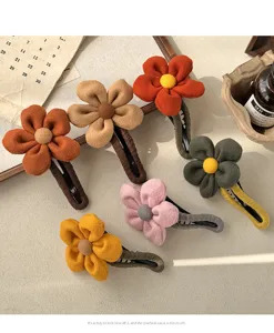Pluche bloem haarspelden set, schattige eendensnavel haarspeldjes voor vrouwen.