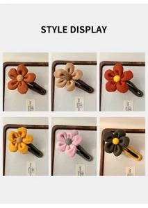 Pluche bloem haarspeld in verschillende vrolijke kleuren, ideaal voor stijlvolle kapsels.